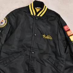 ボーイズL 80sアメリカ製バーディーワッペンカスタム ナイロン スタジャン古着