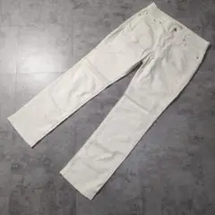 【良品】ユニクロ スリムストレッチジーンズ ホワイト Lサイズ