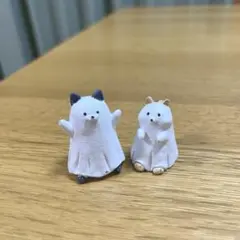 ナチュラルキッチン ハロウィン 猫 リス オブジェ ミニチュア 置物　秋　おばけ