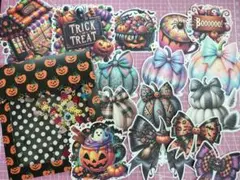 ハロウィン❦カット済コラージュシート＆シェイカーミニ袋セット
