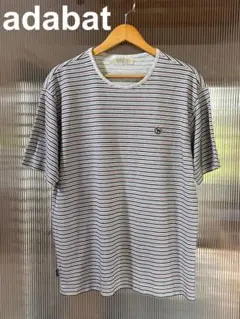 adabat ストライプ Tシャツ　ワンポイントロゴ