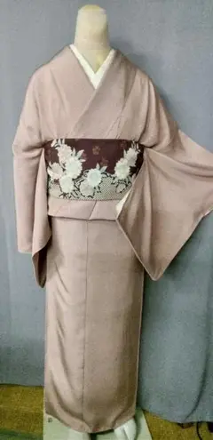 伊勢型鮫小紋落款入紋無薄ピンク