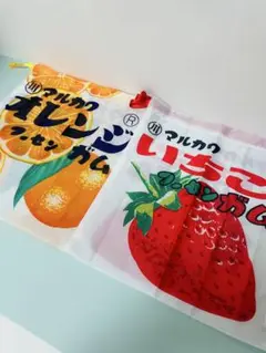 【巾着袋】オレンジ＆いちご