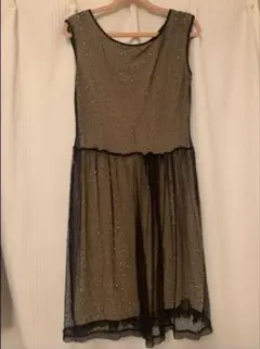 agnes b. アニエスベーブラックレースノースリーブワンピース