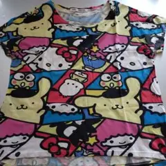 サンリオ キャラクターズ Sanrio characters 総柄 半袖Tシャツ