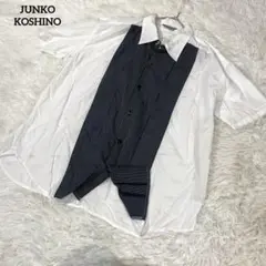 JUNKO KOSHINO　半袖シャツ　メンズシャツ　L　白　1840
