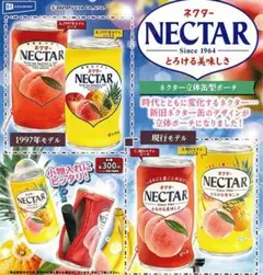 不二家ネクター 立体缶型ポーチ 全4種フルコンプセット◆ガシャポンカプセルトイ