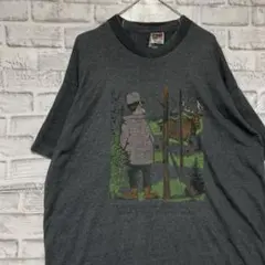 USA製90sヴィンテージTシャツ！シングルステッチ　グレー半袖古着　XL721