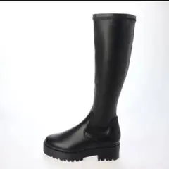 Ru0026E ロングブーツ 厚底ラバーソールストレッチロングブーツ