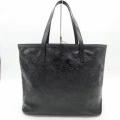 ETRO エトロ マルゴット レザー ペイズリー柄 ビジネスバッグ ブラック
