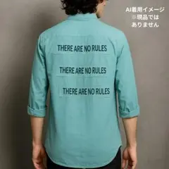 【ユニセックス】バッグロゴロングシャツ スナップボタン メンズМ相当