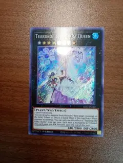 遊戯王　六花聖ティアドロップ　シークレットレア　英語版　1st