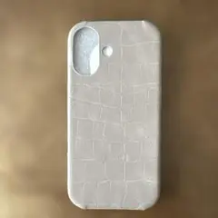 【新品未使用】iPhone16 ハードケース クロコダイルレザー調 グレージュ