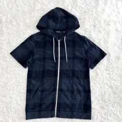美品✨ブラックレーベルクレストブリッジ ノバチェック パーカー　ネイビー M