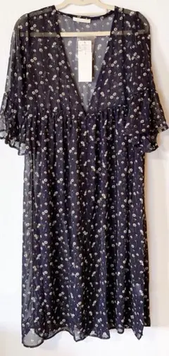 ★新品未使用タグ付き★ ehka sopo シフォン花柄羽織ワンピース