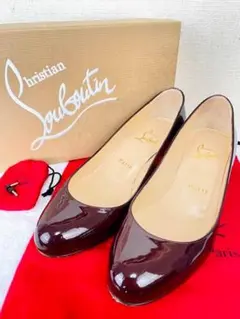 格安 Louboutin ルブタン パンプス エナメル レッドヒール 23.5