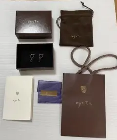 《美品》アガットフープピアス&カラーストーンピアスチャーム