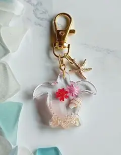 No.　幸せを呼ぶ桜貝　ホヌ　キーホルダー♡ハンドメイド　匿名配送
