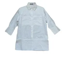 ♡美品♡Aquascutum ストライプシャツ ジャケット風 綿麻 羽織り