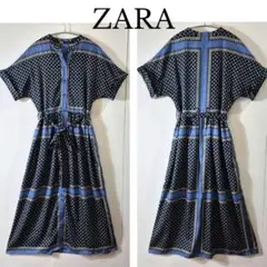 ZARA ペイズリー柄スカーフ風ワンピースSIZE S
