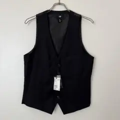 【タグ付】H&M エイチアンドエム フォーマル ベスト ジレ ブラック