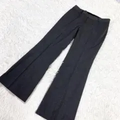 ミッシェルクラン　カジュアルパンツ　フレアパンツ　ダークグレー　40サイズ