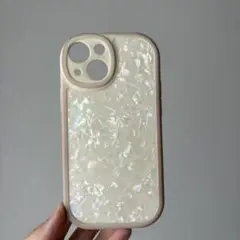 【iPhone13mini用】シェル風 iPhoneケース アイボリー