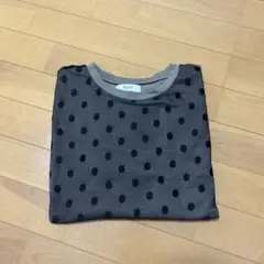 グレー ドット柄 メッシュ 半袖Tシャツ