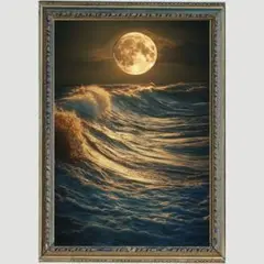 Ｐ1065 開運満月 安定と浄化【開運•風水•絵画風・ヒーリング
