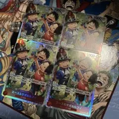ワンピースカードゲーム エース サボ ルフィ 三兄弟 SR 4枚セット