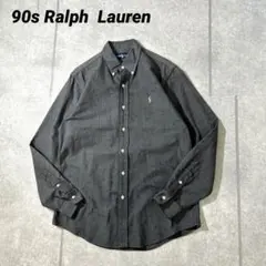 【希少後染加工】90s Ralph Lauren ストライプシャツ　グレーL