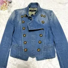 Gucci グッチ レディース 38 Gジャン デニムジャケット チャーム付き 名東】【GUCCI】グッチ デニムジャケット 刺繍 46サイズ ブルー