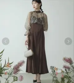 新品　kana ニアナ リーフブラウスセットドレス 結婚式 オケージョン