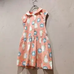 【Gemeaux 】サイズ100　ノースリーブ　ワンピース　リンゴ柄　 ジェモー