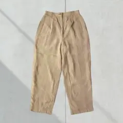 3250【トランスワーク】パンツ　スラックス　ベージュ　Ｌ　春夏　カジュアル