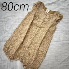 サイズ80＊H&M エイチアンドエム ベビー ロンパース 花柄 フリル 半袖