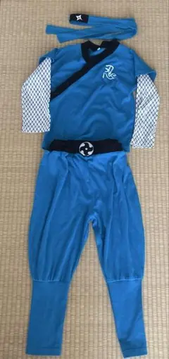 青い忍者風コスチューム　ハロウィン 子ども　120