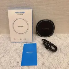 ワイヤレス充電器 Qi認証 15W出力 USB Type-C ポート 黒