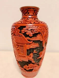 中国骨董 堆朱 花瓶 壺 貴重品