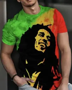 SALE 新品ボブ・マーリー Men's Tシャツ XXL ラスタカラー