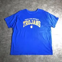 【champion】US カレッジロゴ 古着 ZSM1 ブルー プリントTシャツ
