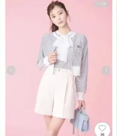ベルト付きハイウエストショートパンツ