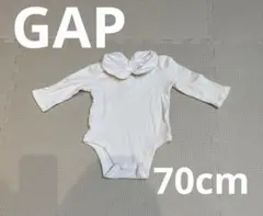 GAPホワイト 長袖襟付きロンパース