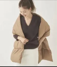 plage プラージュ ファー Fur Vネック ニット セーター ブラウン