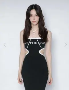 レディースウェア melt the lady logo cross dress gray melt the lady logo cross dress gray レディース