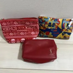YSLとKiehl'sとトルコ航空のポーチセット 3点