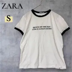 ZARA ザラ メッセージプリント Tシャツ S