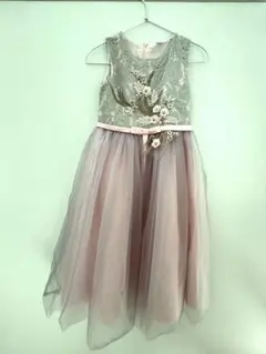 フォーマルドレス グレー×ピンク
