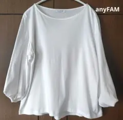 anyFAM エニィファム　 七分袖 カットソー　白　新品未使用　L