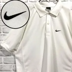00s NIKE ドライフィット ポロシャツ 白 L Y2K 1900